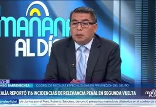 Segunda vuelta: Fiscal Alfonso Barrenechea asegura que incidencias no afectan resultados