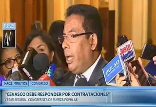 Segura sobre contrataciones: Oficial mayor es quien debe asumir responsabilidad