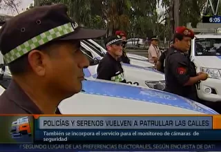 Seguridad ciudadana: policías y serenos vuelven a patrullar juntos las calles