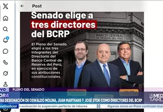 Senado elige a tres nuevos directores del Banco Central de Reserva