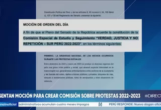 Senado: presentan moción para crear comisión por protestas de 2022-2023