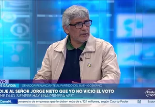 Senador Jorge Gavidia: No soy un tránsfuga, no soy un traidor