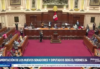Senadores y diputados jurarán al cargo el viernes 24 de julio