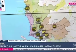Senamhi: Lima tendrá noches más frescas por descenso térmico