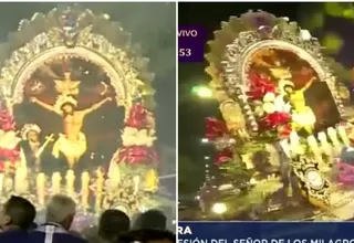 Señor de los Milagros: Casi se cae el anda del Cristo Moreno