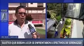 Serenos fueron agredidos por sujetos que bebían licor en parque de San Luis - Noticias de licor