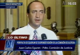 Sesión de la comisión de Justicia se suspendió por falta de quórum