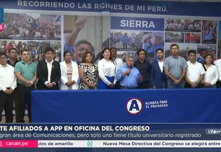 Siete afiliados de APP en oficina de comunicaciones del Congreso