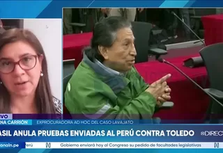 Silvana Carrión: Pruebas contra Alejandro Toledo no dependen únicamente de información de Odebrecht