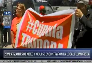 Simpatizantes de Kenji y Keiko protestaron en los exteriores de local partidario