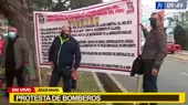 Sindicato de bomberos realiza plantón pidiendo pagos por devengados y nueva escala salarial - Noticias de isidro-vasquez
