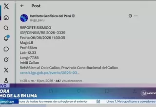 Un sismo de 4.8 se registró en el Callao