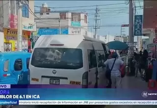 Sismo de 6.1 genera alarma y congestión vehicular en Ica