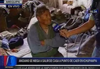 Sismo en Arequipa: Anciano se niega a salir de casa a punto de caer