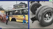 San Juan de Lurigancho: bus con pasajeros se quedó sin llantas y dejó 8 heridos - Noticias de llantas