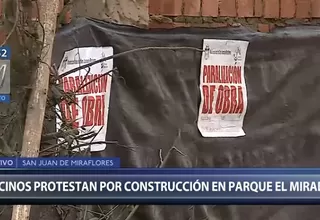 Vecinos de SJM se oponen a construcción en parque El Mirador