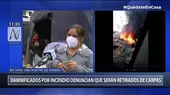 SMP: Familia afectada por incendio denuncia que los amenazan con desalojarlos de carpas  - Noticias de amenazan