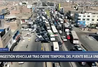 San Martín de Porres: Gran congestión vehicular se registró tras cierre de puente Bella Unión