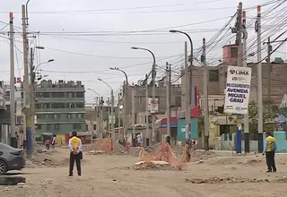 SMP: Vecinos exigen culminación de obras en avenida Miguel Grau 