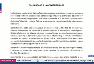 SNRTV rechaza denuncia penal contra periodistas de Latina