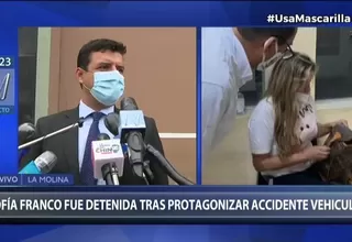 Sofía Franco fue detenida tras protagonizar accidente de tránsito y abogado dijo que ella está arrepentida