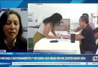 Subgerenta de Planeamiento de ONPE: Mesas 900.000 existen desde hace más de 20 años