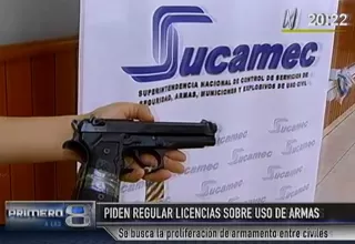 Sucamec pedirá que se aumenten requisitos para emitir licencias para portar armas