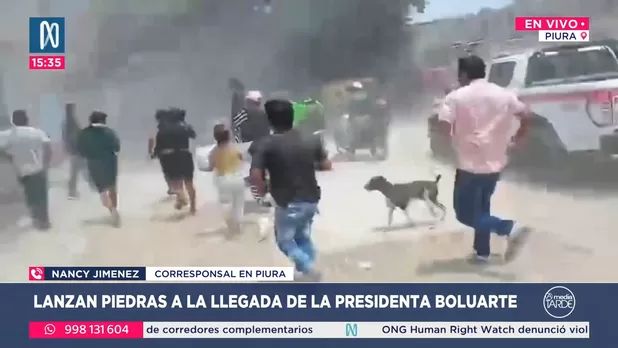 Sullana: Lanzan piedras a comitiva de Dina Boluarte