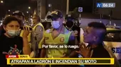 Surco: atrapan a ladrón e incendian su moto  - Noticias de asalto