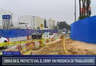 Surco: obras del intercambio vial El Derby sin presencia de trabajadores