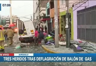 Surquillo: Deflagración de balón de gas dejó tres heridos