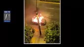 Surquillo: Patrullero se incendió en la avenida Angamos Este - Noticias de patrullero