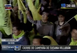 Susana Villarán llegó al  mitin de cierre de campaña