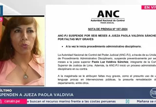 Suspenden a jueza Paola Valdivia por faltas "muy graves"