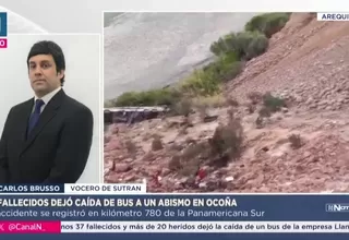 Sutran confirma que bus accidentado en Arequipa tenía ruta regional autorizada