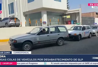 Taxistas en Tacna forman largas colas ante escasez de GLP por bloqueos