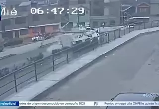 Tanqueta se despista e impacta postes y autos en Chorrillos
