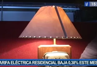 Tarifa eléctrica residencial disminuyó 0.38 % este mes