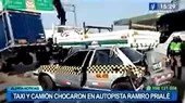 Un taxi y un camión chocaron en plena autopista Ramiro Prialé - Noticias de america-noticias