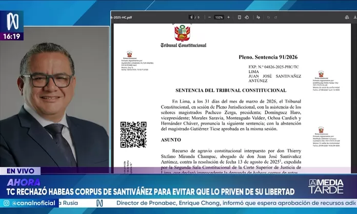 El Tribunal Constitucional rechaza el hábeas corpus de Juan José Santiváñez contra la Fiscalía — image 1