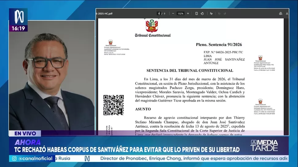 El Tribunal Constitucional rechaza el hábeas corpus de Juan José Santiváñez contra la Fiscalía — image 5