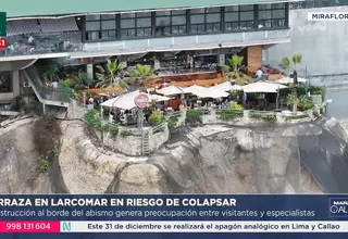 Terraza de restaurante en riesgo de derrumbe en Miraflores