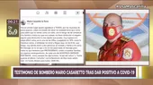 Testimonio de bombero Mario Casaretto luego de dar positivo a COVID-19 - Noticias de bomberos