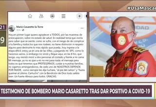 Testimonio de bombero Mario Casaretto luego de dar positivo a COVID-19