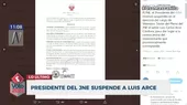 El titular del JNE suspendió a magistrado Luis Arce - Noticias de magistrados