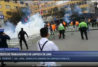 Trabajadores de limpieza exigen a Castañeda Lossio que cumpla mandato judicial