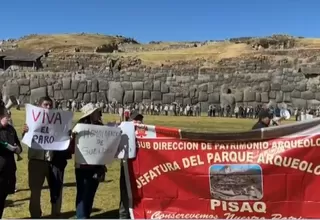 Trabajadores del Ministerio Cultura acatan paro en Sacsayhuamán