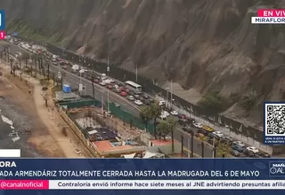 Tráfico en la Costa Verde por cierre de la bajada de Armendáriz