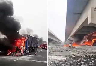 Tráileres se incendian en Barranca: un conductor sobrevive con quemaduras