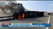 Tráiler se despistó en la Panamericana Norte  - Noticias de despiste